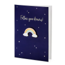 Karte mit Anstecker Regenbogen